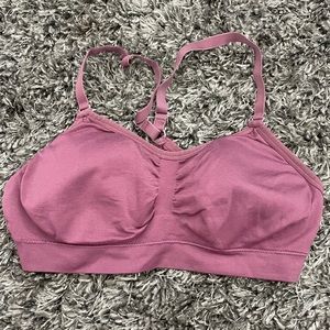 Dark pink medium support sports bra